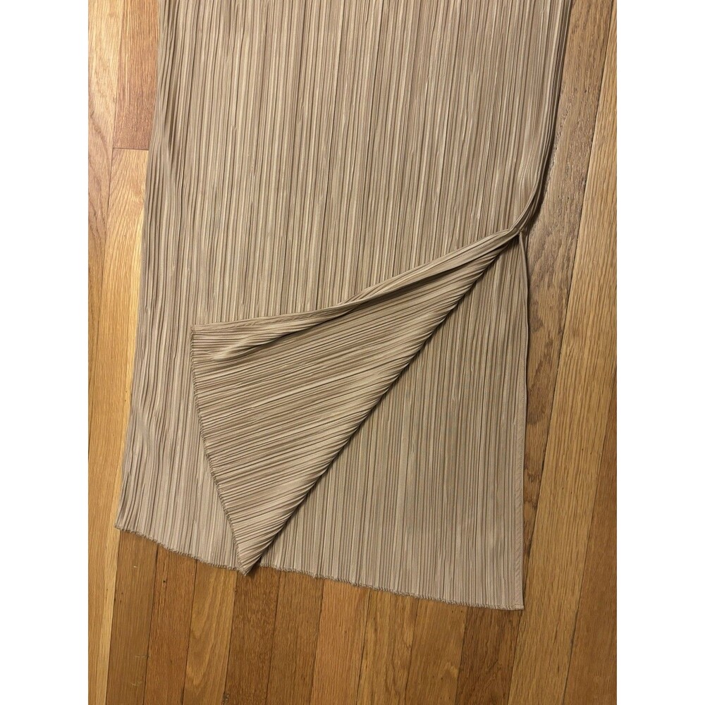 Anine Bing Melanie Pleated Midi Dress Brown Size M Sleeveless Slit - Picture 5 of 9